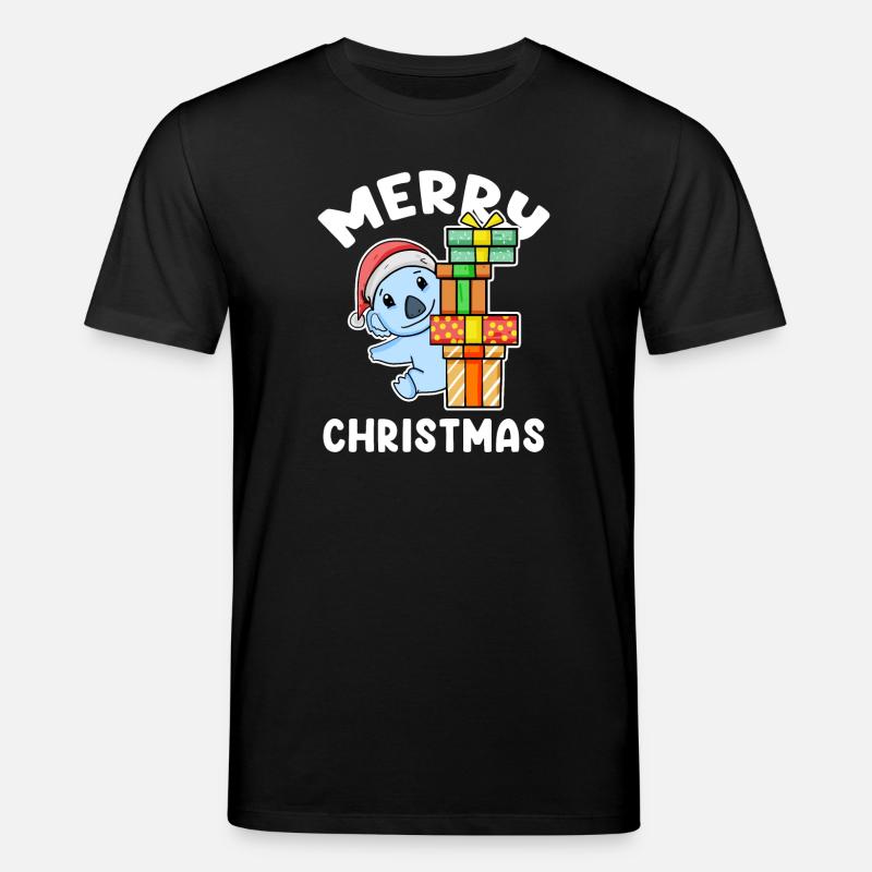 Joyeux Noël Koala avec cadeaux - T-shirt bio CREATOR Stanley/Stella Unisexe - noir