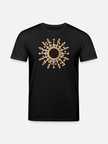 radiant golden star as frame - Stanley/Stella CREATOR Unisex Organic T-Shirt - black