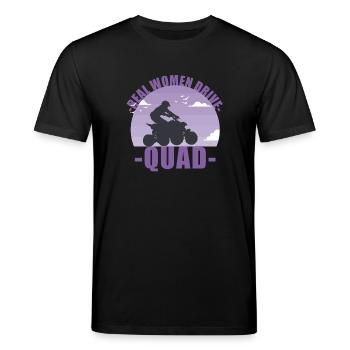 Quad Quad Rider Offroad Motorsport Cadeau - T-shirt bio CREATOR Stanley/Stella Unisexe - noir - Devant - Alina (178cm) & Michal (187cm)