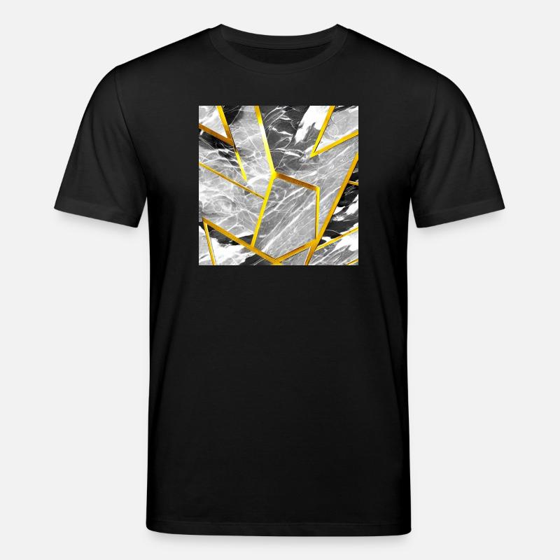 Marmor Schwarz-Weiß Gold Textur - Stanley/Stella Unisex Bio-T-Shirt CREATOR  - Schwarz