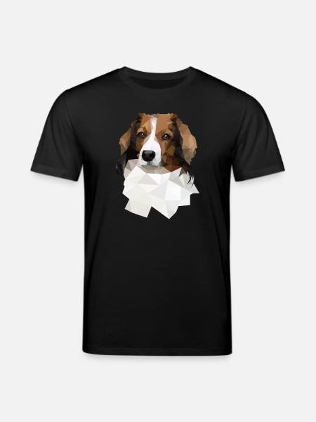 Kooikerhondje im Polygon Style - Stanley/Stella Unisex Bio-T-Shirt CREATOR  - Schwarz