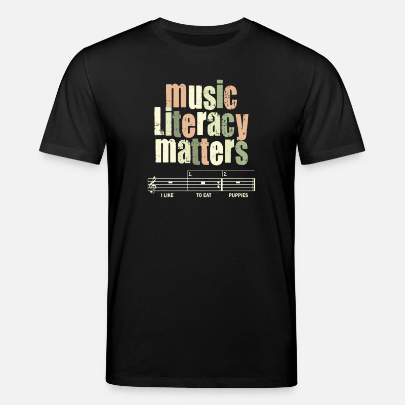 La littératie musicale, ça compte - T-shirt bio CREATOR Stanley/Stella Unisexe - noir