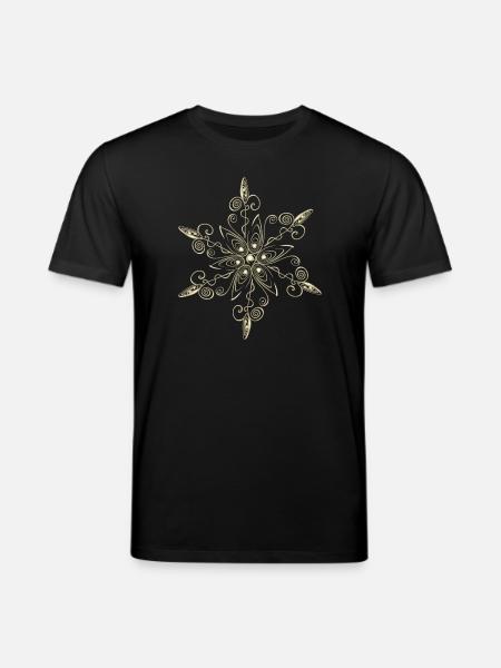 Snowflake Star Ice Crystal - Stanley/Stella CREATOR Unisex Organic T-Shirt - black