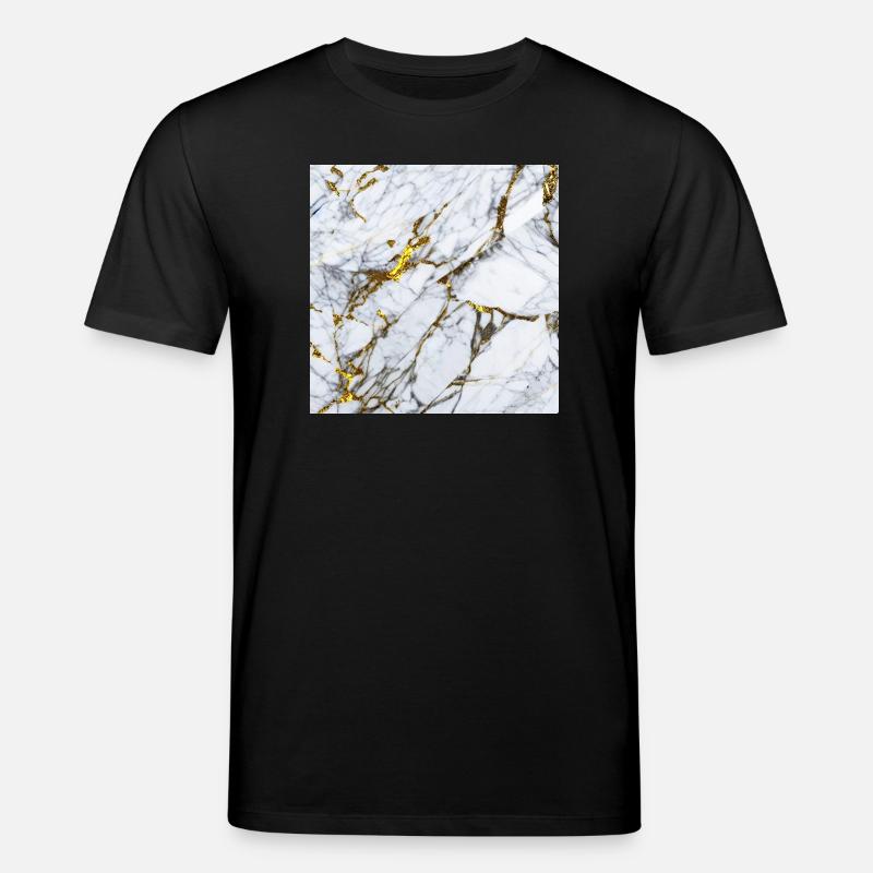 Marmor Weiß Gold Textur - Stanley/Stella Unisex Bio-T-Shirt CREATOR  - Schwarz