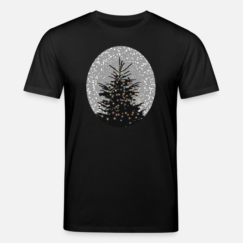 beleuchteter Weihnachtsbaum im Schnee - Stanley/Stella Unisex Bio-T-Shirt CREATOR  - Schwarz