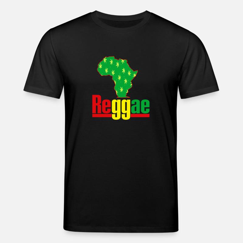 Afrika Reggae Karte mit Hanfblättern - Stanley/Stella Unisex Bio-T-Shirt CREATOR  - Schwarz