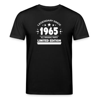1965 - Born 1965 - Year of construction 1965 - Stanley/Stella CREATOR Unisex Organic T-Shirt - black - Front - Alina (178cm) & Michal (187cm)