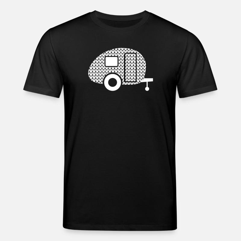 Caravan Camping Strickmuster Winter Wohnwagen - Stanley/Stella Unisex Bio-T-Shirt CREATOR - Schwarz
