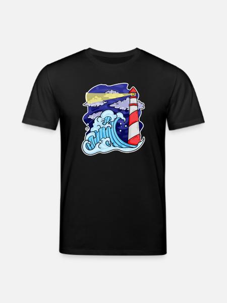 Lighthouse Coast Sea Sea - Stanley/Stella CREATOR Unisex Organic T-Shirt - black