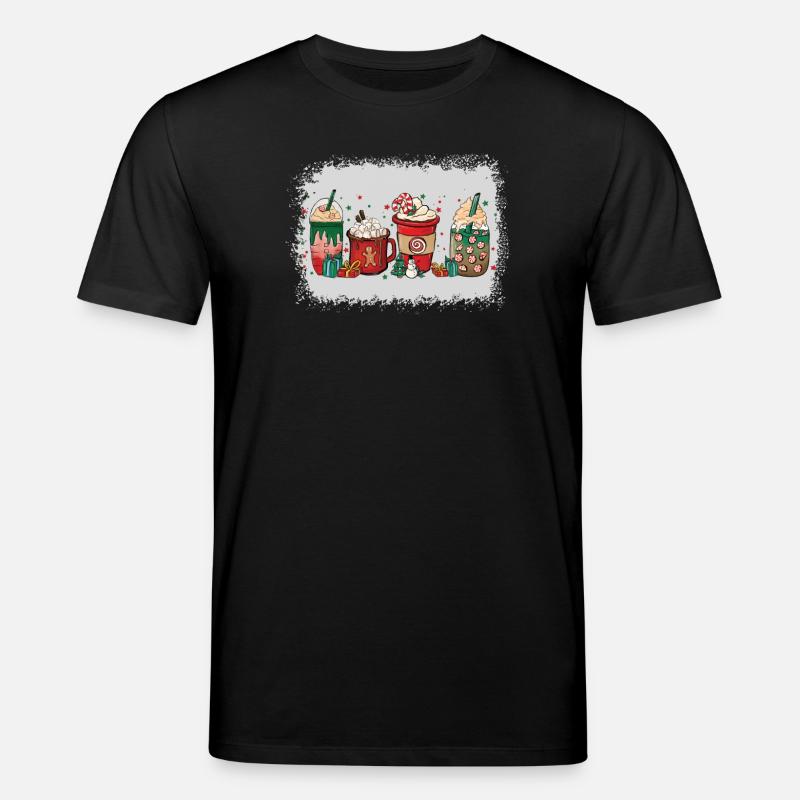 Christmas coffee cup bleached - Stanley/Stella CREATOR Unisex Organic T-Shirt - black