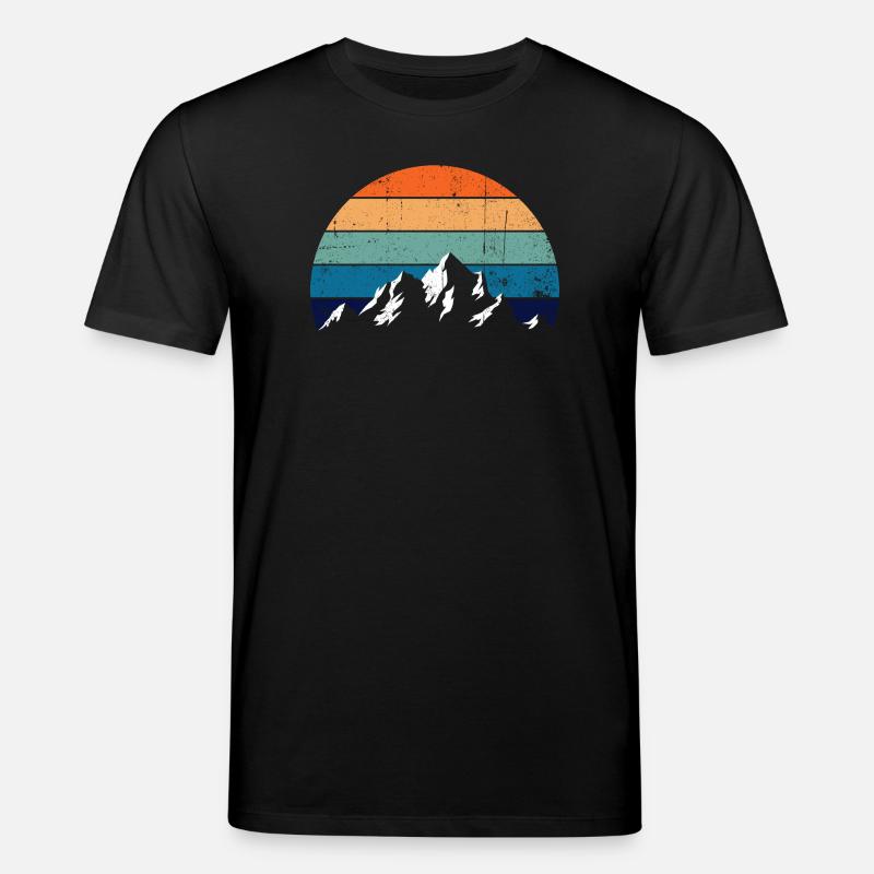 Retro Mountain Sunset Gradient - Stanley/Stella Unisex Bio-T-Shirt CREATOR  - Schwarz
