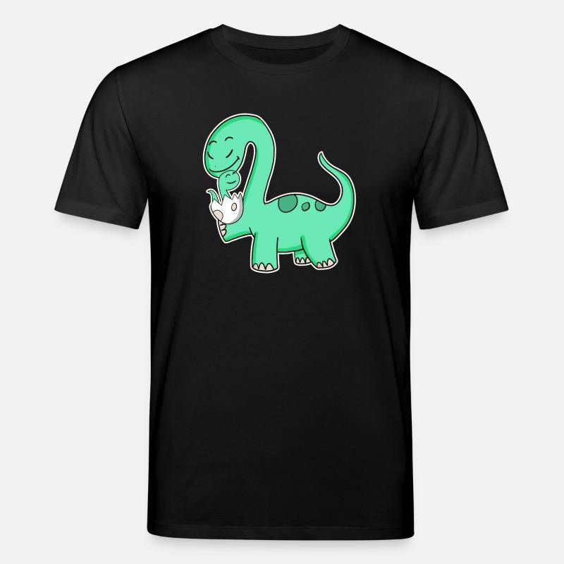 Dinosaure avec bébé dinosaure - T-shirt bio CREATOR Stanley/Stella Unisexe - noir