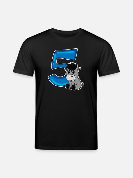 5 år - 5 års fødselsdag med dyremotiv - Stanley/Stella CREATOR økologisk unisex-T-shirt - sort
