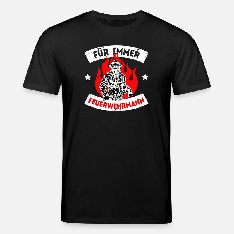 Firefighter Statement Lifesaver Fire Brigade - Stanley/Stella CREATOR Unisex Organic T-Shirt - black