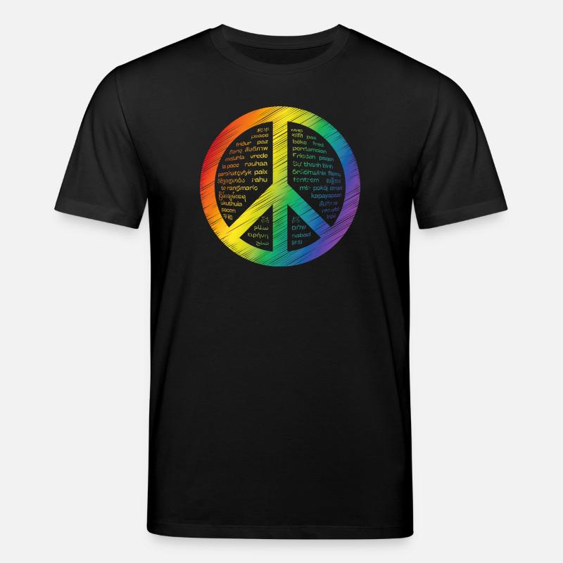 Leuchtendes Friedenszeichen - Stanley/Stella Unisex Bio-T-Shirt CREATOR  - Schwarz