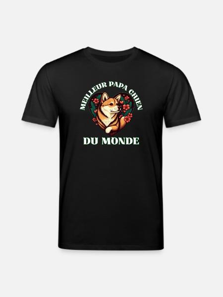 Meilleur Papa Chien Du Monde - T-shirt bio CREATOR Stanley/Stella Unisexe - noir