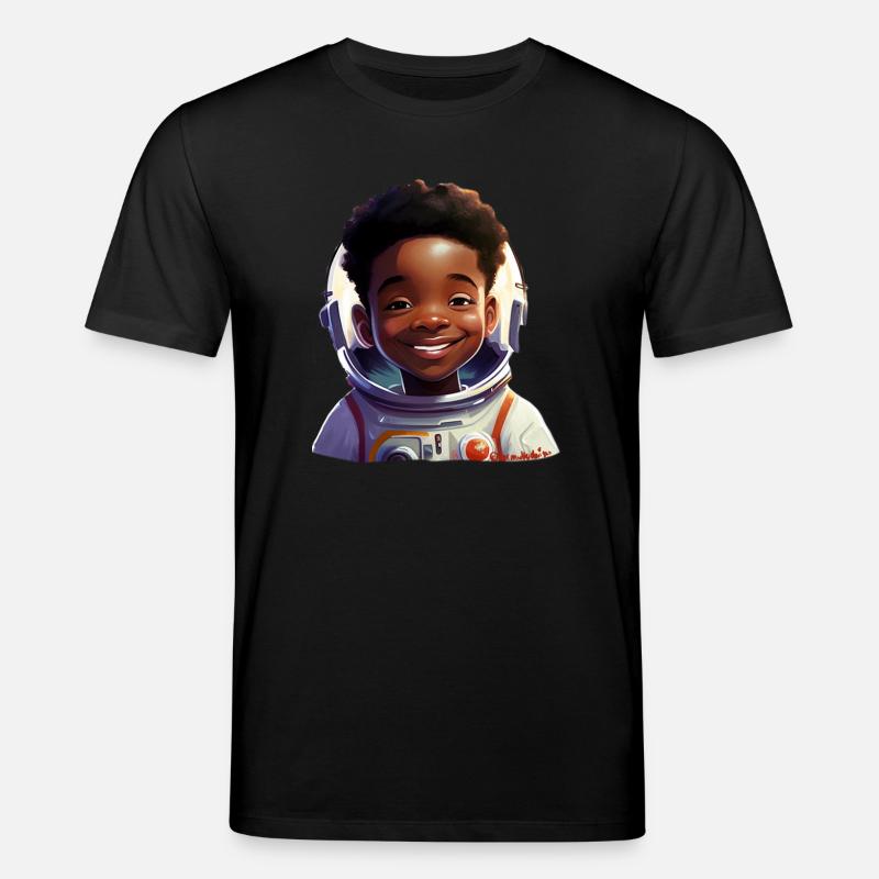 Junge Astronautin Mit Strahlen - Stanley/Stella Unisex Bio-T-Shirt CREATOR  - Schwarz