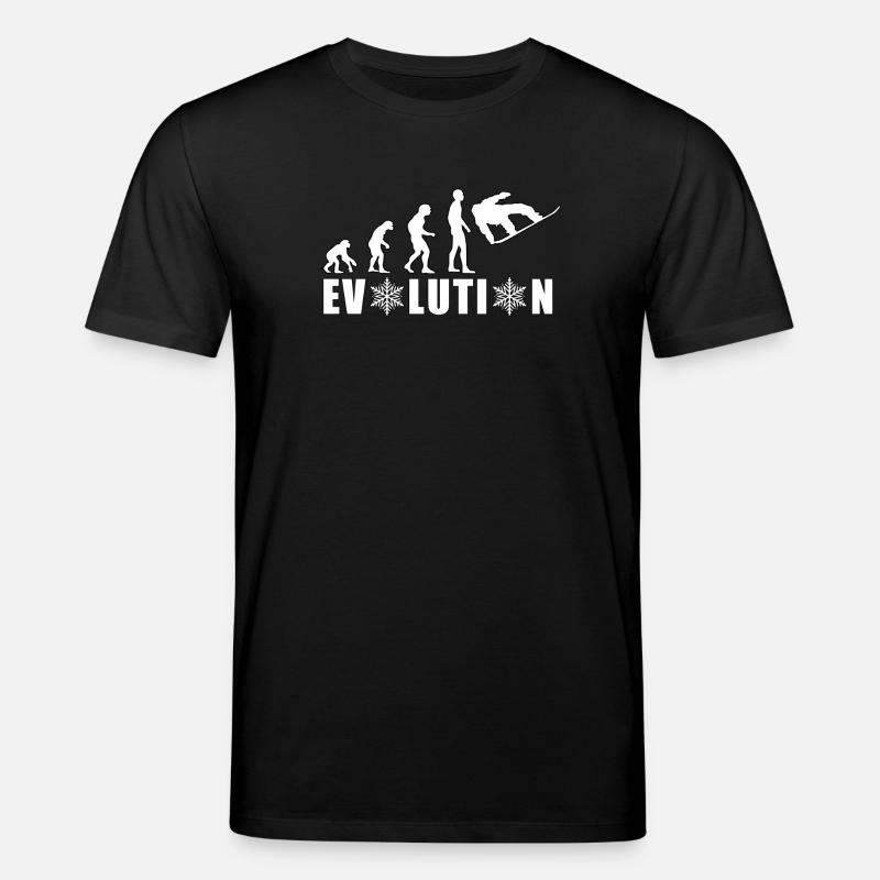 EVOLUTION SNOWBOARD Snow Winter Gift - Stanley/Stella CREATOR Unisex Organic T-Shirt - black