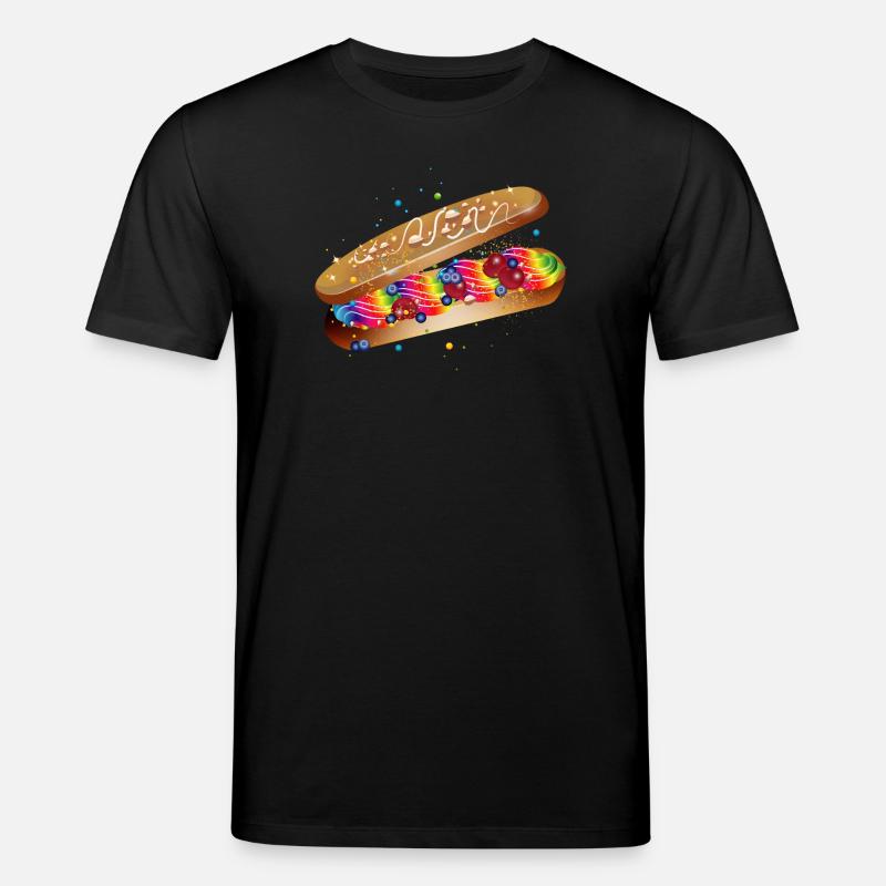 Illustration eines gefüllten kunterbunten Eclairs - Stanley/Stella Unisex Bio-T-Shirt CREATOR  - Schwarz