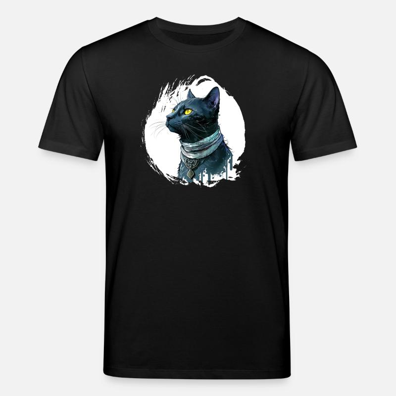 Schwarze Katze Inkl Splash - Stanley/Stella Unisex Bio-T-Shirt CREATOR  - Schwarz