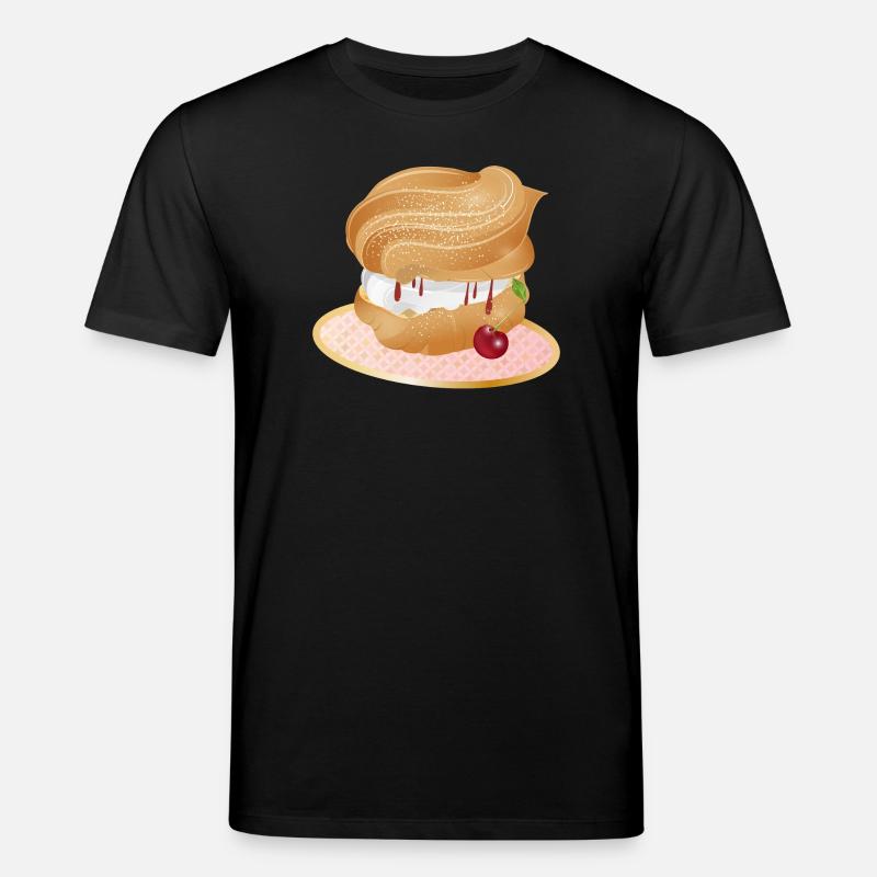 Mit Sahne und Kirsche gefüllter Windbeutel - Stanley/Stella Unisex Bio-T-Shirt CREATOR  - Schwarz