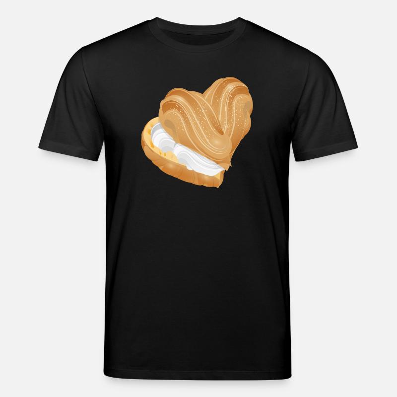 Mit Sahne gefülltes Windbeutel Herz - Stanley/Stella Unisex Bio-T-Shirt CREATOR  - Schwarz