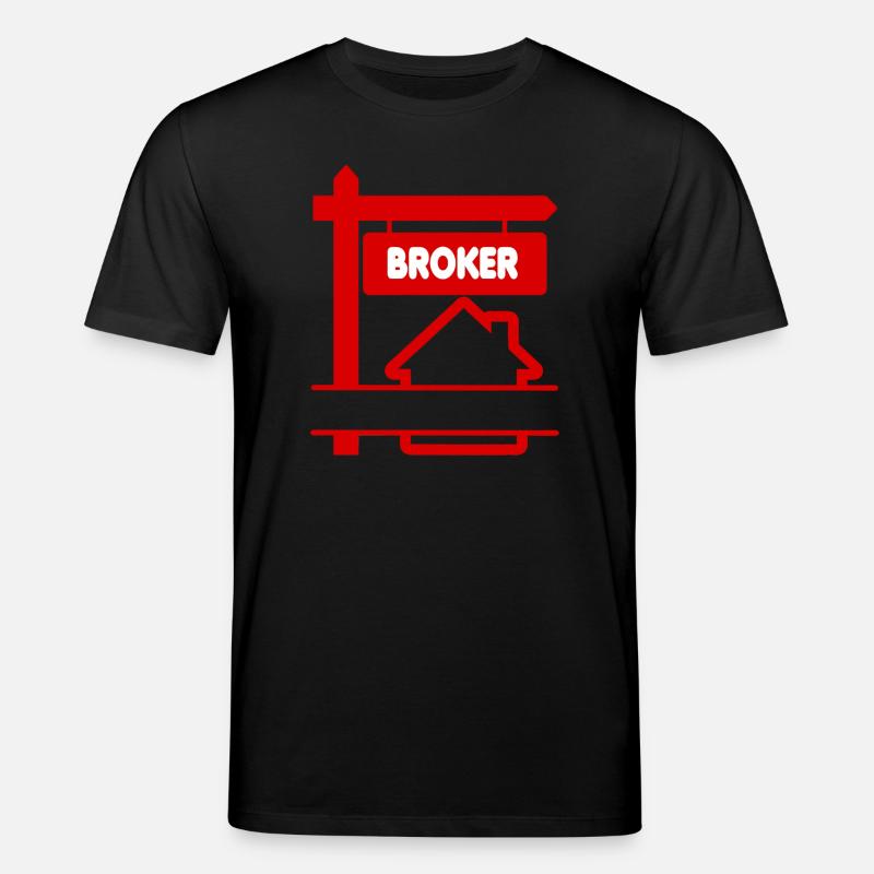 Broker-Logo rot mit Text BROKER - Stanley/Stella Unisex Bio-T-Shirt CREATOR  - Schwarz