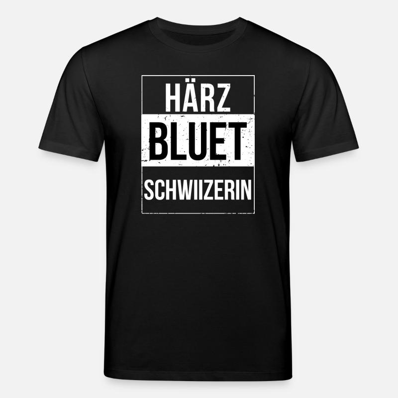 Härzbluetschwiizerin Schwiizerin Schweizerin - Stanley/Stella Unisex Bio-T-Shirt CREATOR - Schwarz