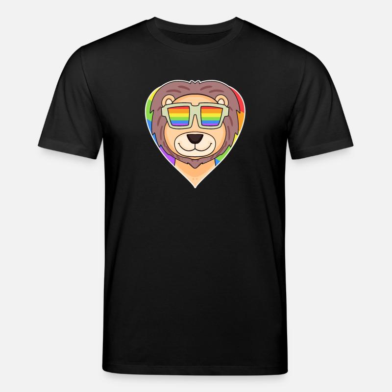 Regenbogen - Löwe mit Brille - Stanley/Stella Unisex Bio-T-Shirt CREATOR - Schwarz