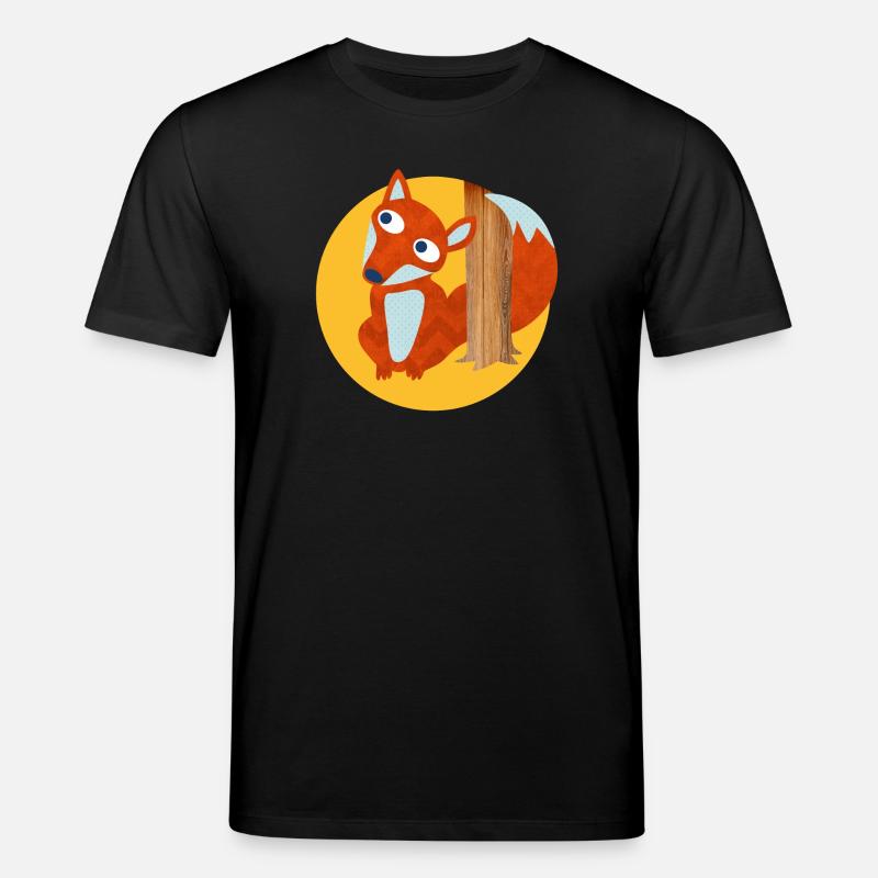 Fuchs Baumstamm Wald Kinderzimmer Comic Tierliebe - Stanley/Stella Unisex Bio-T-Shirt CREATOR - Schwarz