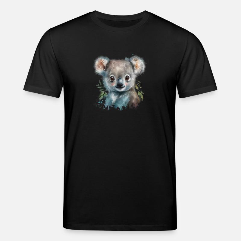 Koala Aquarell Laub - Stanley/Stella Unisex Bio-T-Shirt CREATOR  - Schwarz