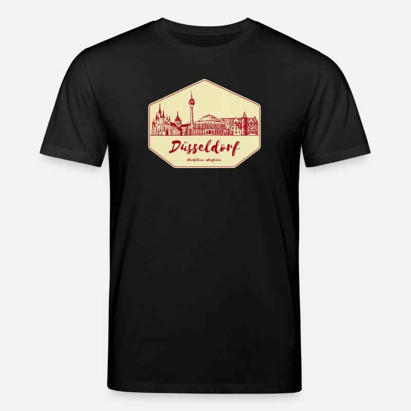 Badge Skyline de Düsseldorf - T-shirt bio CREATOR Stanley/Stella Unisexe - noir