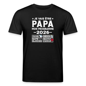 Je vais être papa mon programme en 2026 - T-shirt bio CREATOR Stanley/Stella Unisexe - noir - Devant - Alina (178cm) & Michal (187cm)