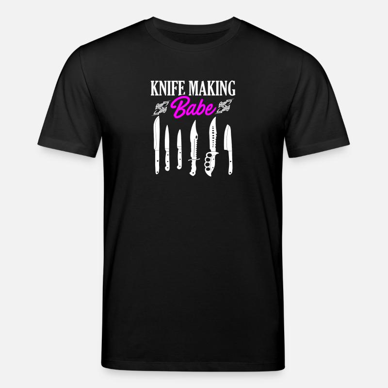 Knife Making Babe Messer Design - Stanley/Stella Unisex Bio-T-Shirt CREATOR - Schwarz