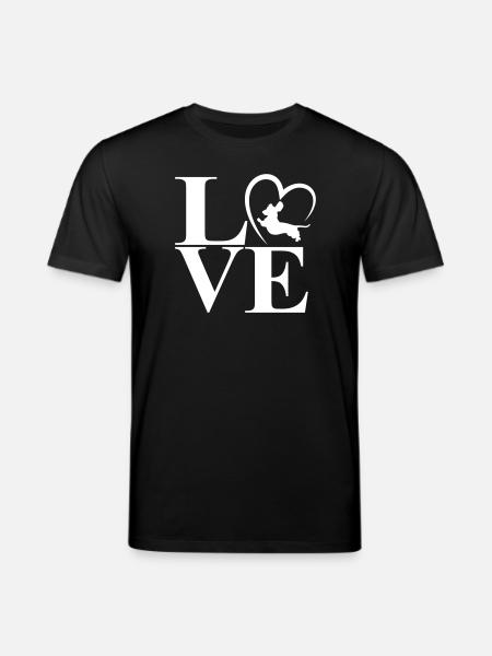 Dachshund Dackel Love Heart - Stanley/Stella CREATOR Unisex Organic T-Shirt - black