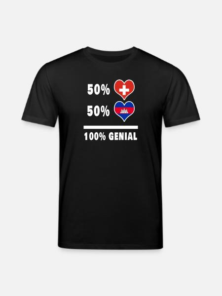 Camboya y Suiza 100% impresionante bandera - Camiseta ecológica unisex CREATOR de Stanley/Stella - negro