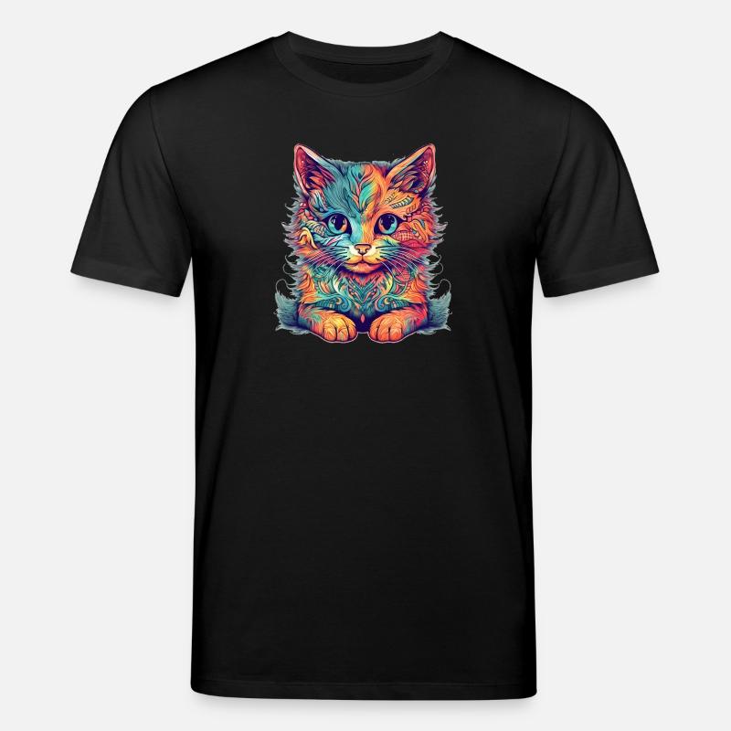 Abstrakte Katze - Stanley/Stella Unisex Bio-T-Shirt CREATOR  - Schwarz