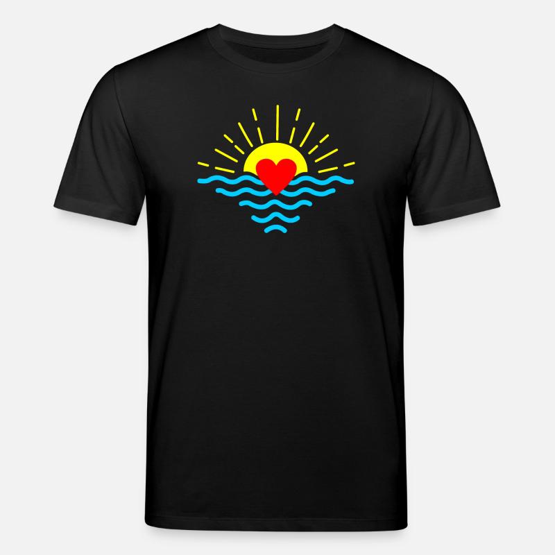 Sonnenuntergang mit Herz - Stanley/Stella Unisex Bio-T-Shirt CREATOR  - Schwarz