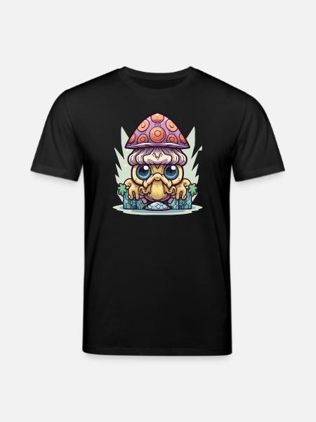 Kawaii Mushroom Guardian - Stanley/Stella CREATOR Unisex Organic T-Shirt - black