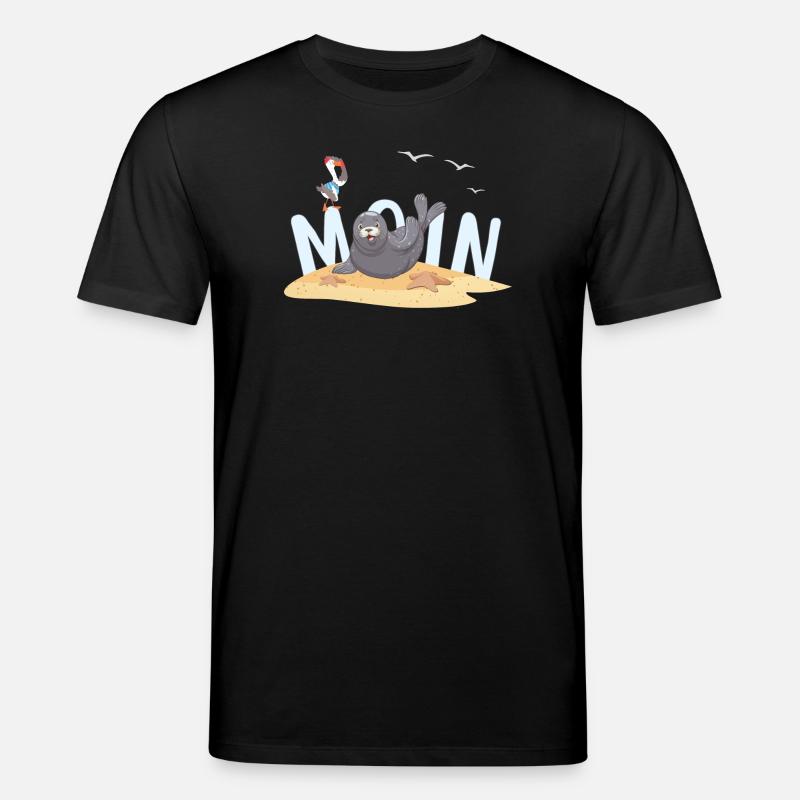 Moin Seal Seagull Beach - Stanley/Stella CREATOR Unisex Organic T-Shirt - black