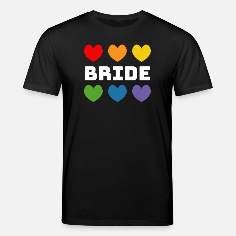Rainbow heart Bride white - Stanley/Stella CREATOR Unisex Organic T-Shirt - black