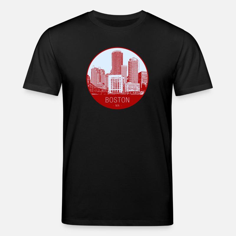 Boston Skyline Rundkreis - Stanley/Stella Unisex Bio-T-Shirt CREATOR  - Schwarz