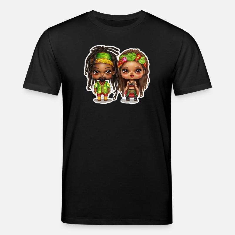 Rasta Mann und Rasta Frau - Stanley/Stella Unisex Bio-T-Shirt CREATOR  - Schwarz
