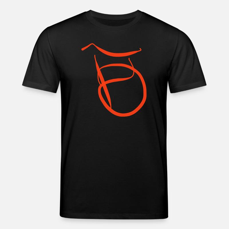 Oranger B auf schwarzem Pullover - Stanley/Stella Unisex Bio-T-Shirt CREATOR  - Schwarz