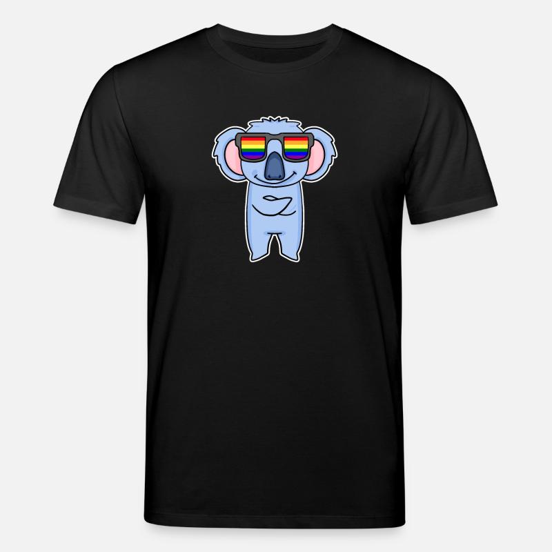 Arc-en-ciel - Koala avec lunettes - T-shirt bio CREATOR Stanley/Stella Unisexe - noir