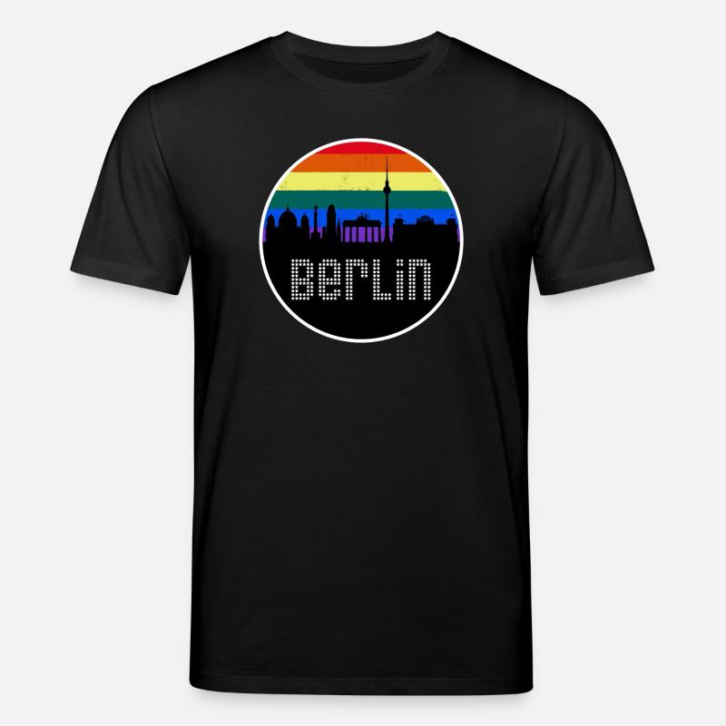 Berlin Skyline Arc-en-ciel - T-shirt bio CREATOR Stanley/Stella Unisexe - noir