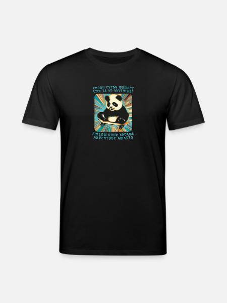 Panda's Adventure on Wheels - Stanley/Stella CREATOR Unisex Organic T-Shirt - black