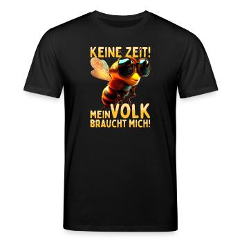 Biene Keine Zeit Volk Braucht Mich Imker Bienen - Stanley/Stella Unisex Bio-T-Shirt CREATOR  - Schwarz - Vorne - Alina (178cm) & Michal (187cm)
