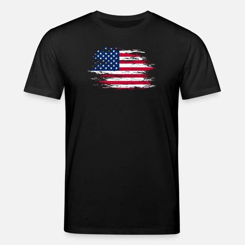 Drapeau des États-Unis utilisé - T-shirt bio CREATOR Stanley/Stella Unisexe - noir