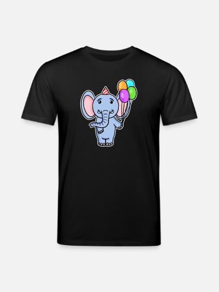 Ballon d’anniversaire d’éléphant - T-shirt bio CREATOR Stanley/Stella Unisexe - noir